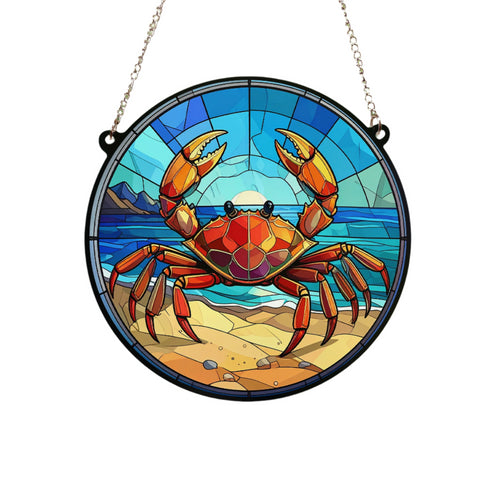 Crab Stained Glass Effect Suncatcher